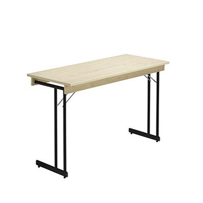 LEARN Konferansebord Bjørk med svarte ben og list 120x50cm