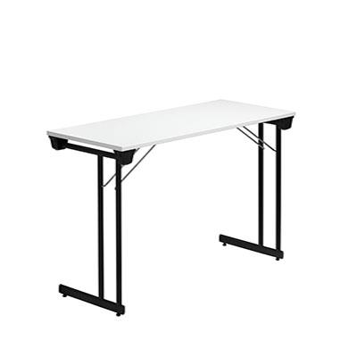 LEARN Konferansebord Hvit med sorte ben 120x45cm